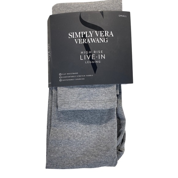 Simply Vera Vera Wang Live-In Legging High Rise Dark Heather Grey Small NEW - Picture 3 of 7